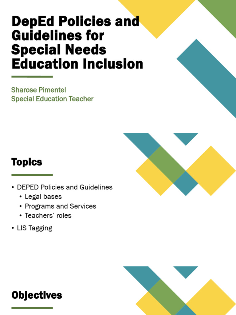 DepEd Guidelines for Special Needs Education | PDF | Inclusion ...