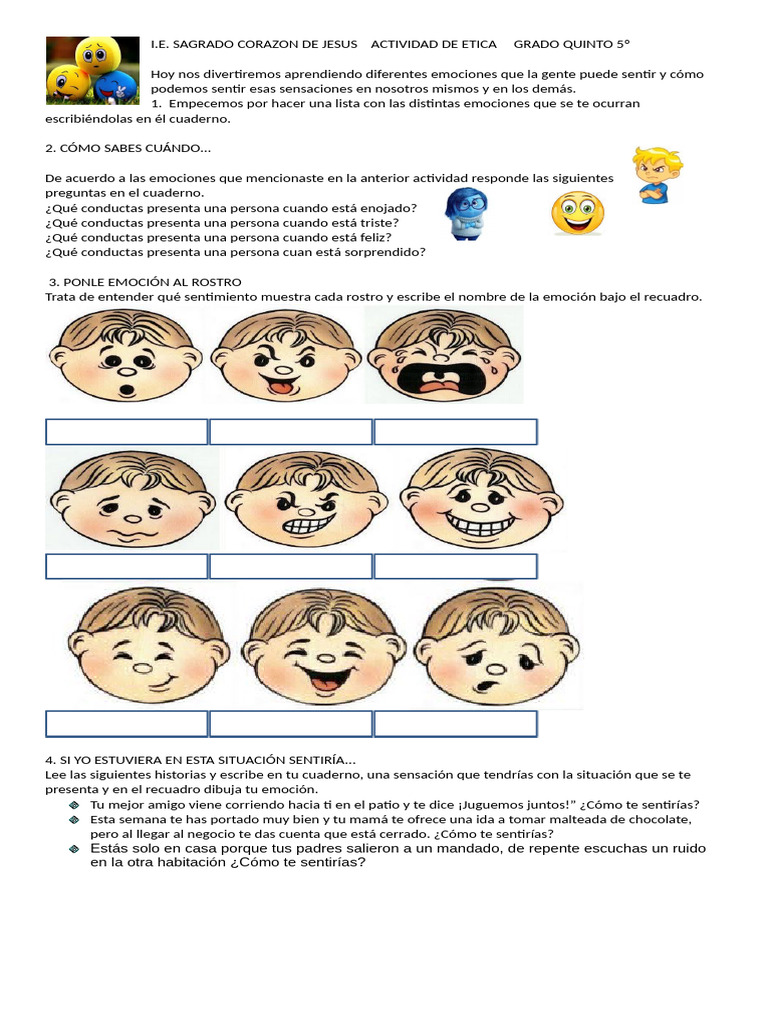 Actividades para Trabajar Emociones en Niños | PDF | Las emociones