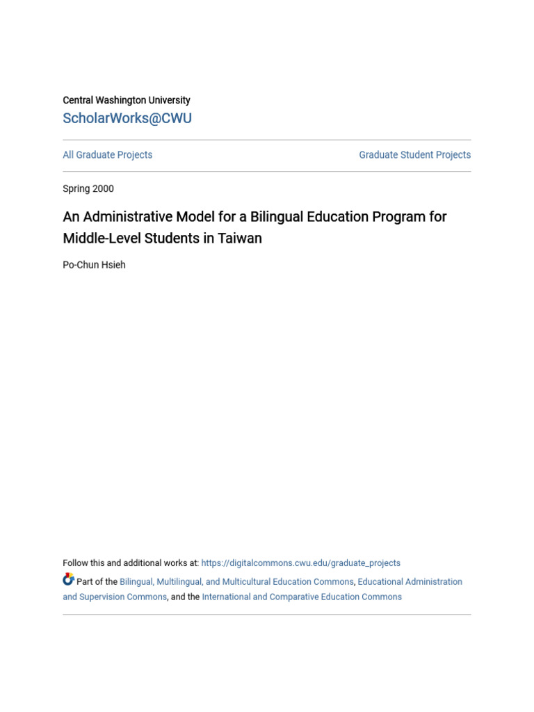 Diss An Administrative Model For A Bilingual Education Program For Mid ...