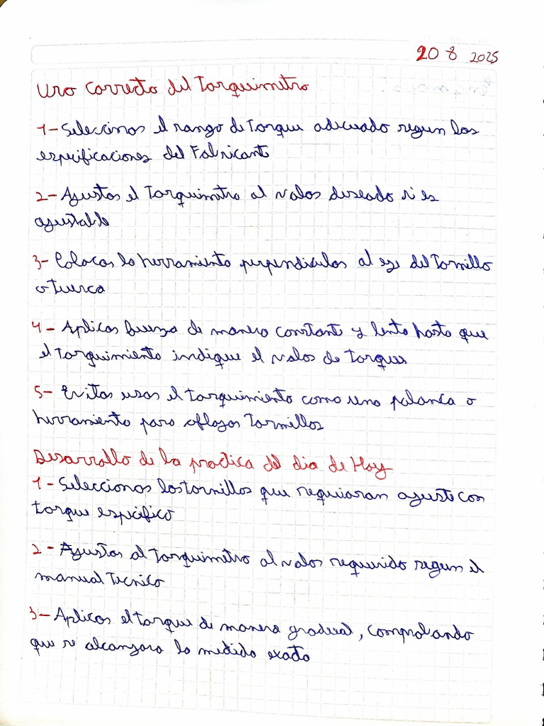 Uso Correcto Del Torquer - Torquimetro | PDF
