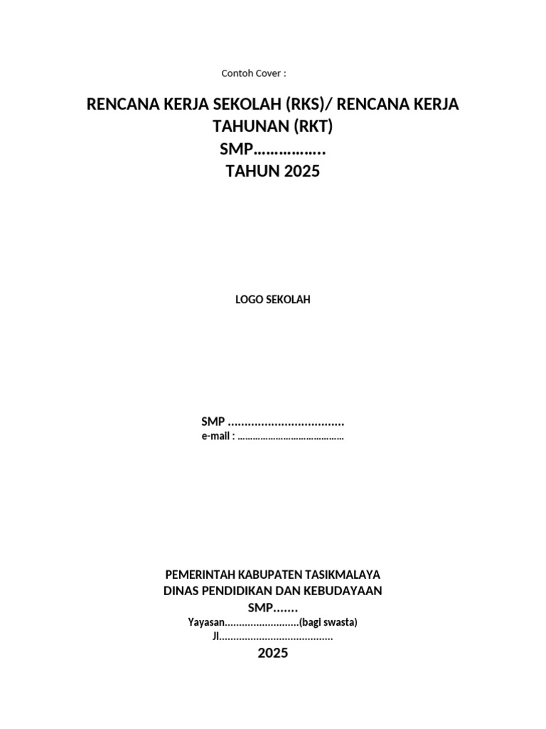Rencana Kerja Sekolah SMP 2025 | PDF