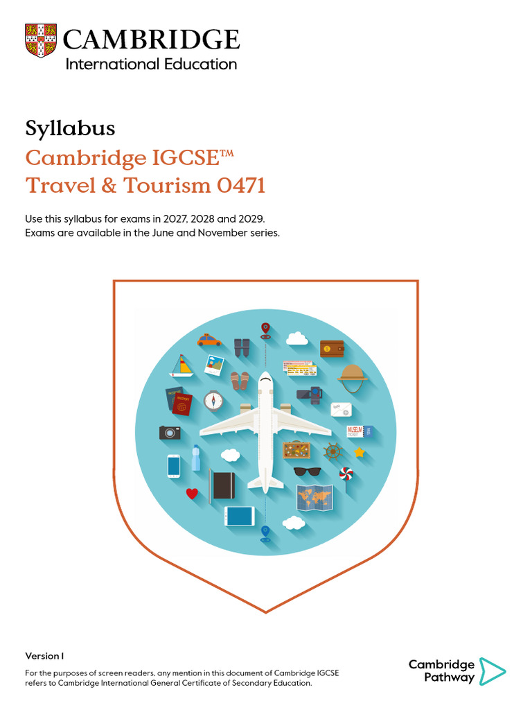 Cambridge IGCSE Travel & Tourism Syllabus | PDF | Tourism | Educational ...