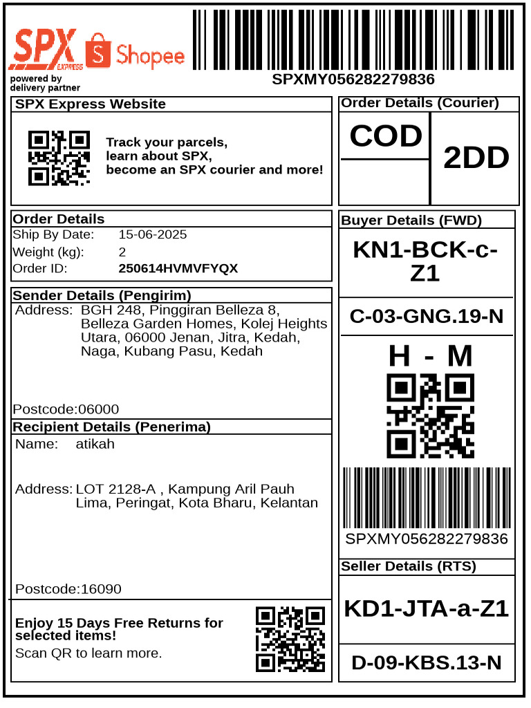 SPX Courier Order Details and Returns | PDF