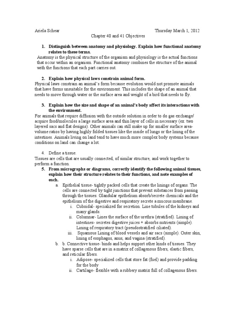 Chapter 40 and 41 Objectives-1 | PDF | Digestion | Gastrointestinal Tract