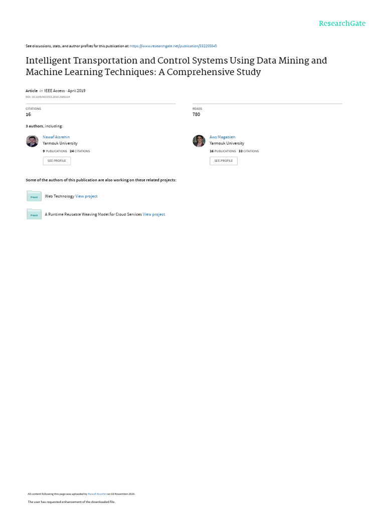 Intelligent Transport Systems Study | PDF | Machine Learning | Traffic