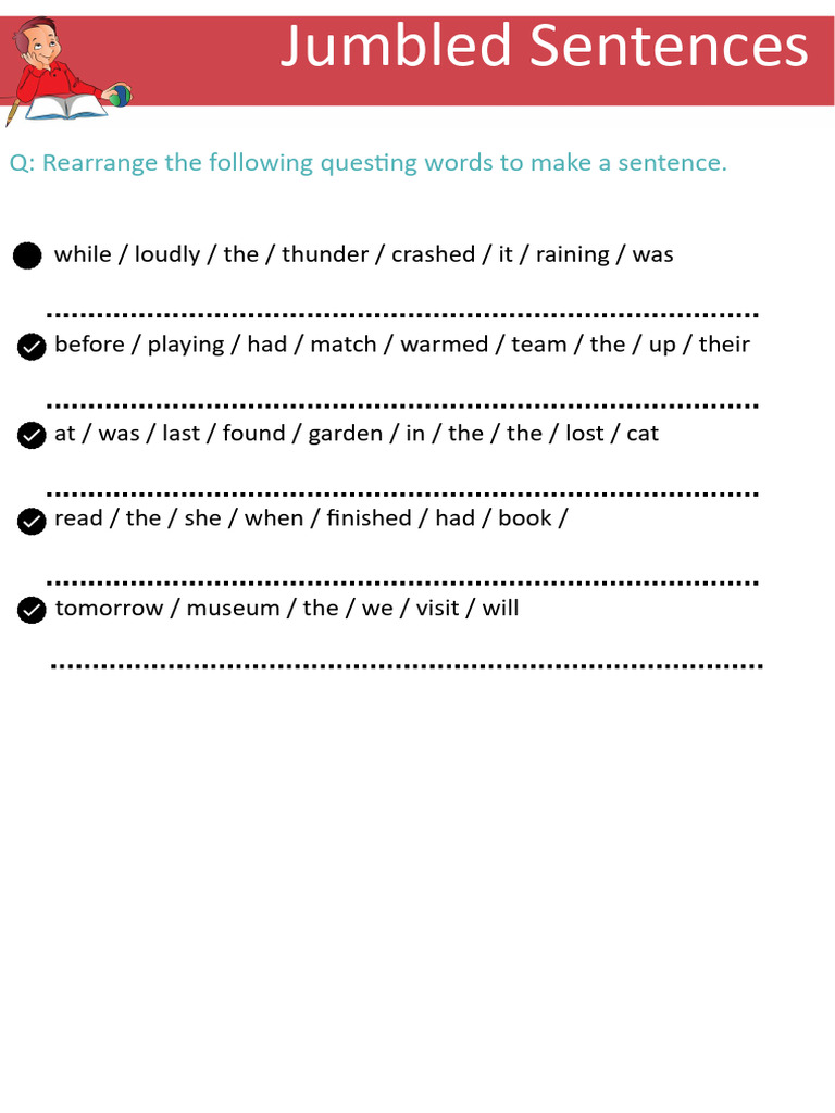 Jumbled Sentences for Class 7 | PDF
