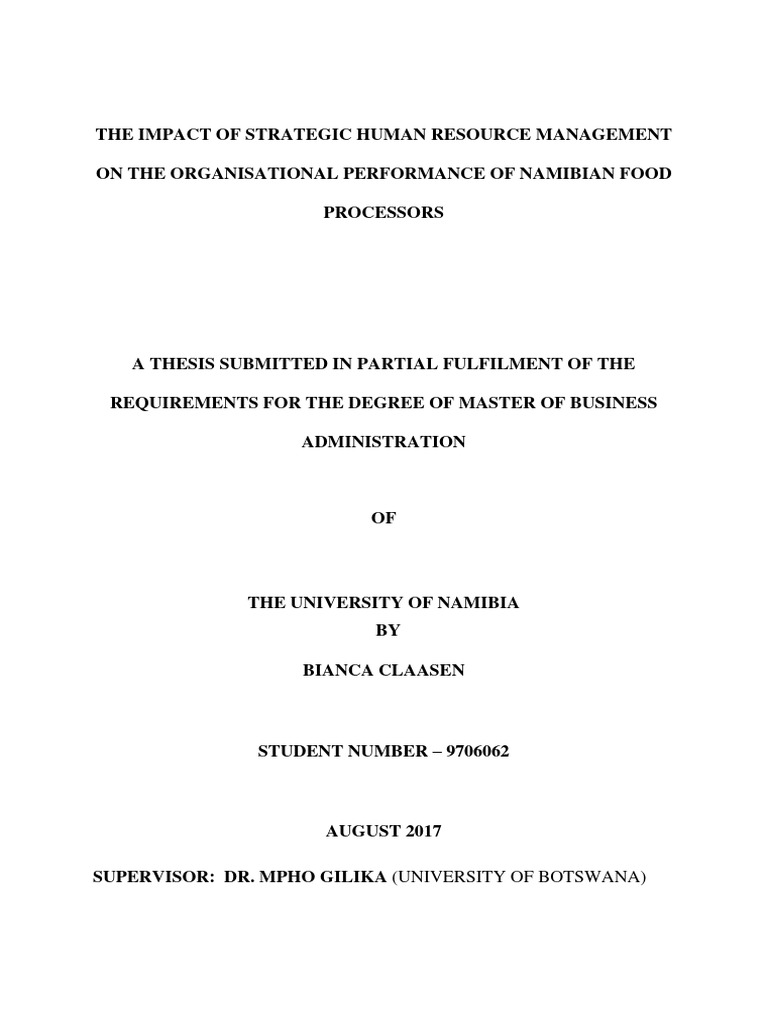 The Impact of Strategic Human Resource M | PDF | Strategic Management ...