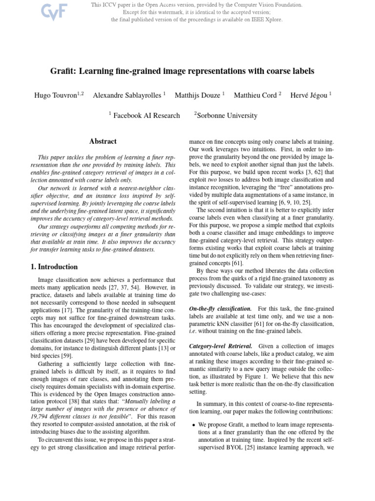 Touvron Grafit Learning Fine-Grained Image Representations With Coarse ...