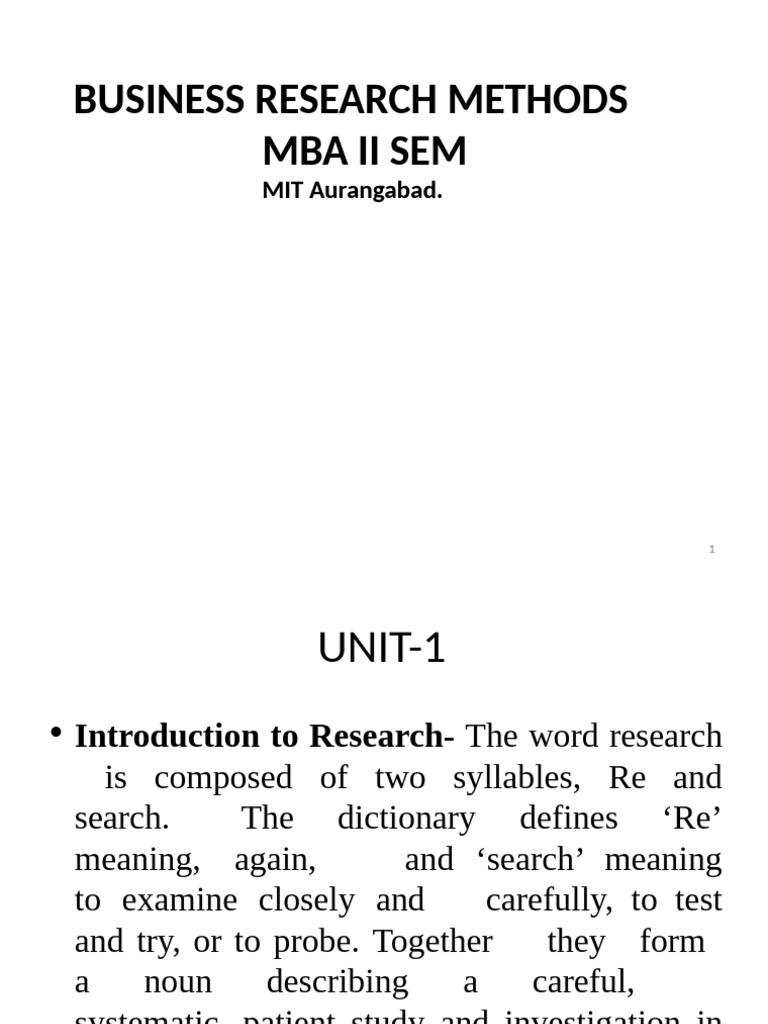 Business Research Methods Overview | PDF | Methodology | Quantitative ...