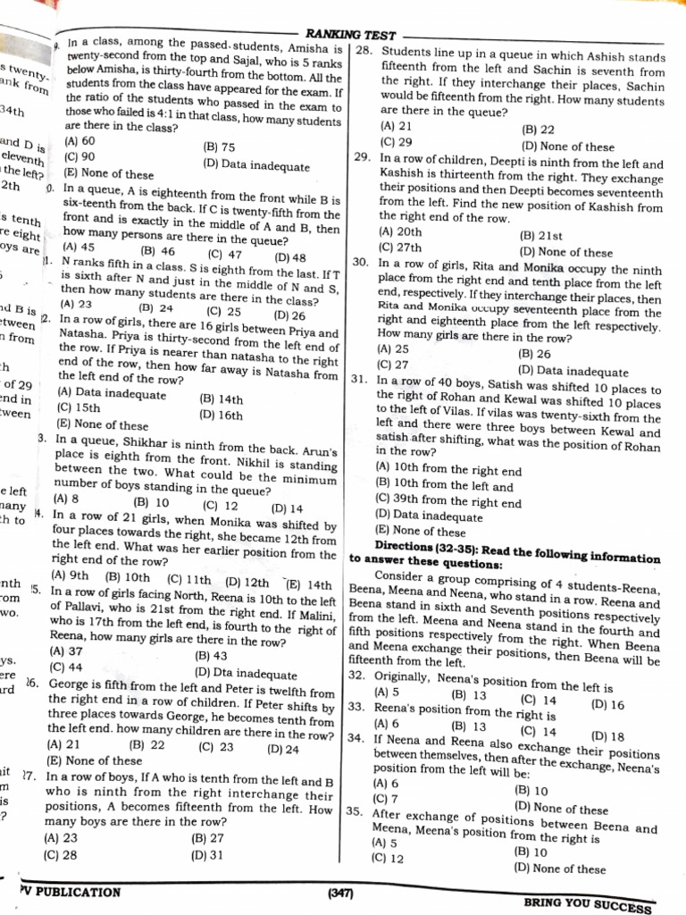 Student Ranking and Position Problems | PDF