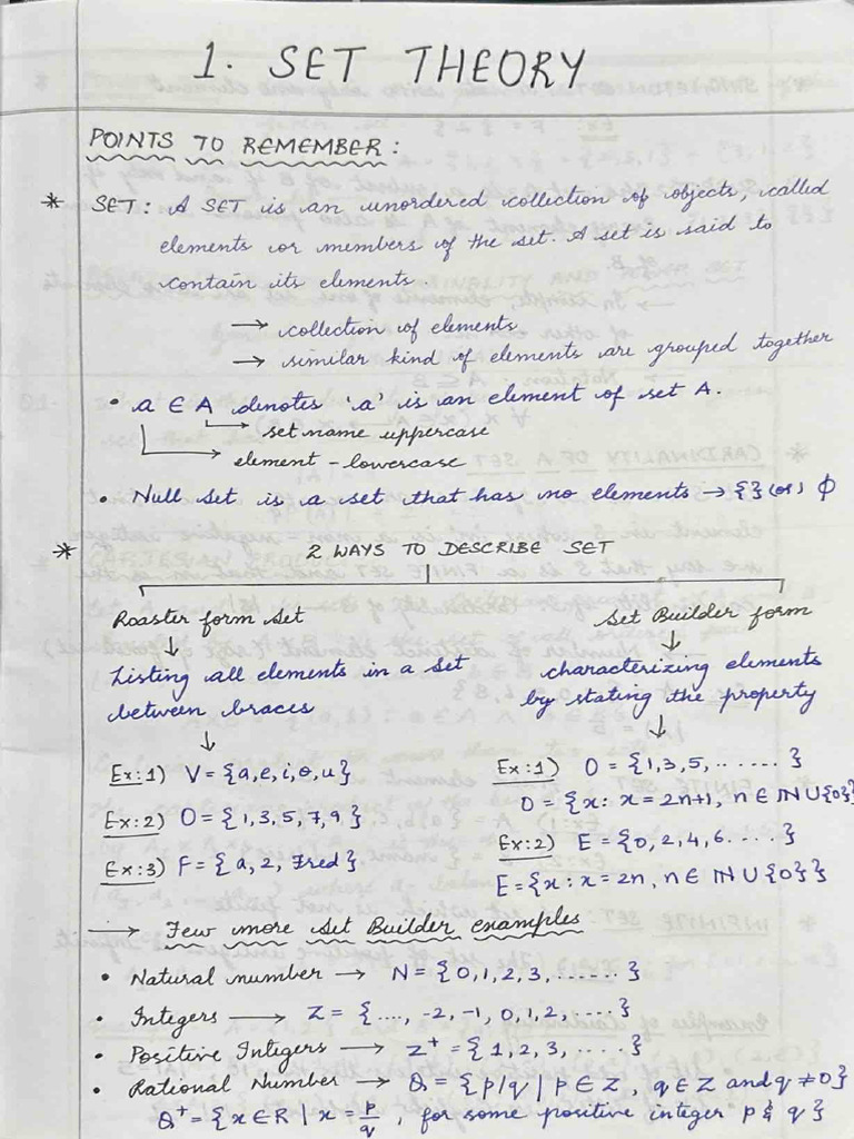 Discrete Mathematics Unit-1 Set Thory | PDF