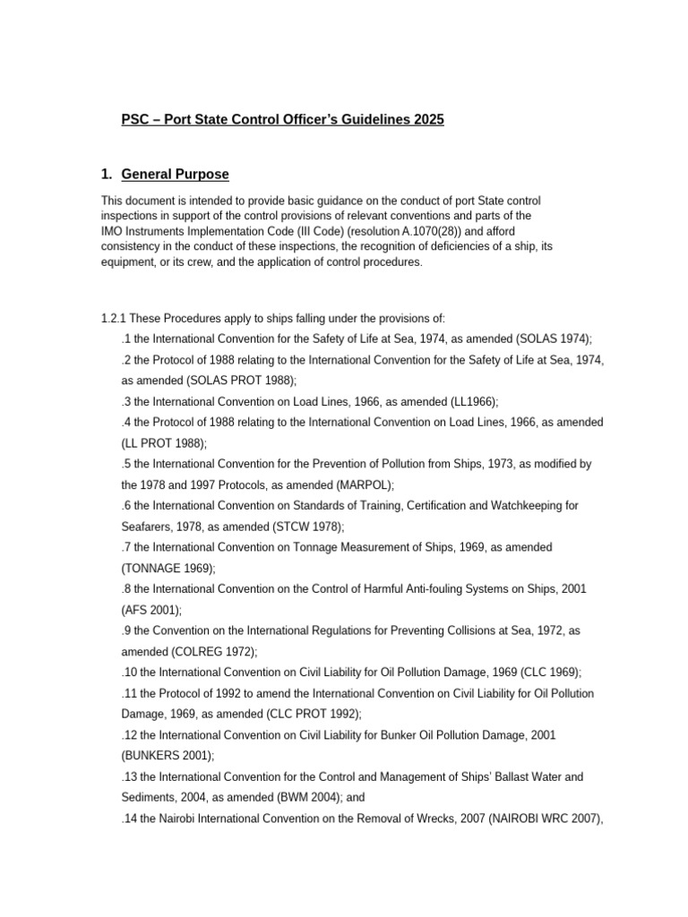 Port State Control Guidelines 2025 | PDF | Shipping