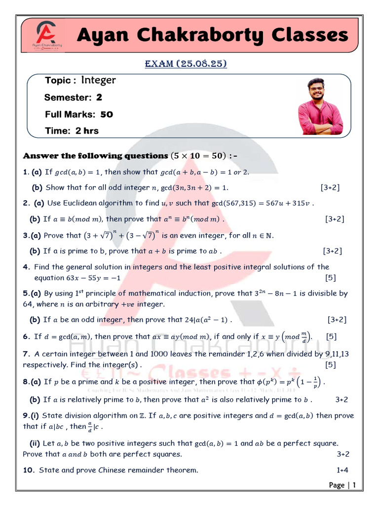 Integer Exam Questions and Solutions | PDF