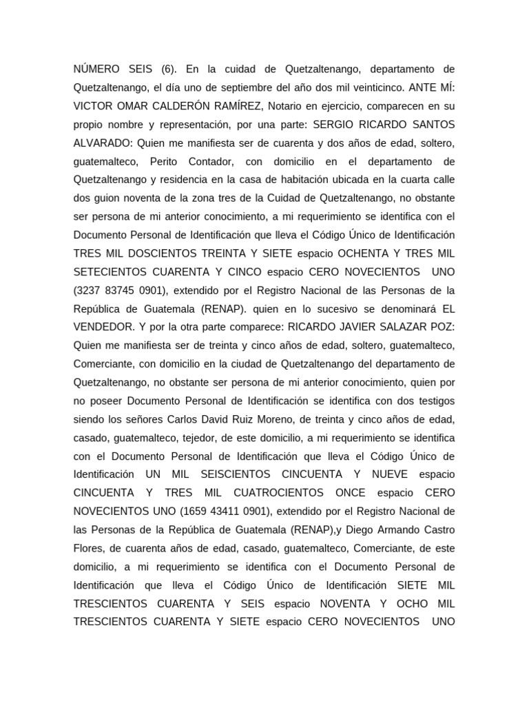 Contrato de Compraventa en Quetzaltenango | PDF | Guatemala