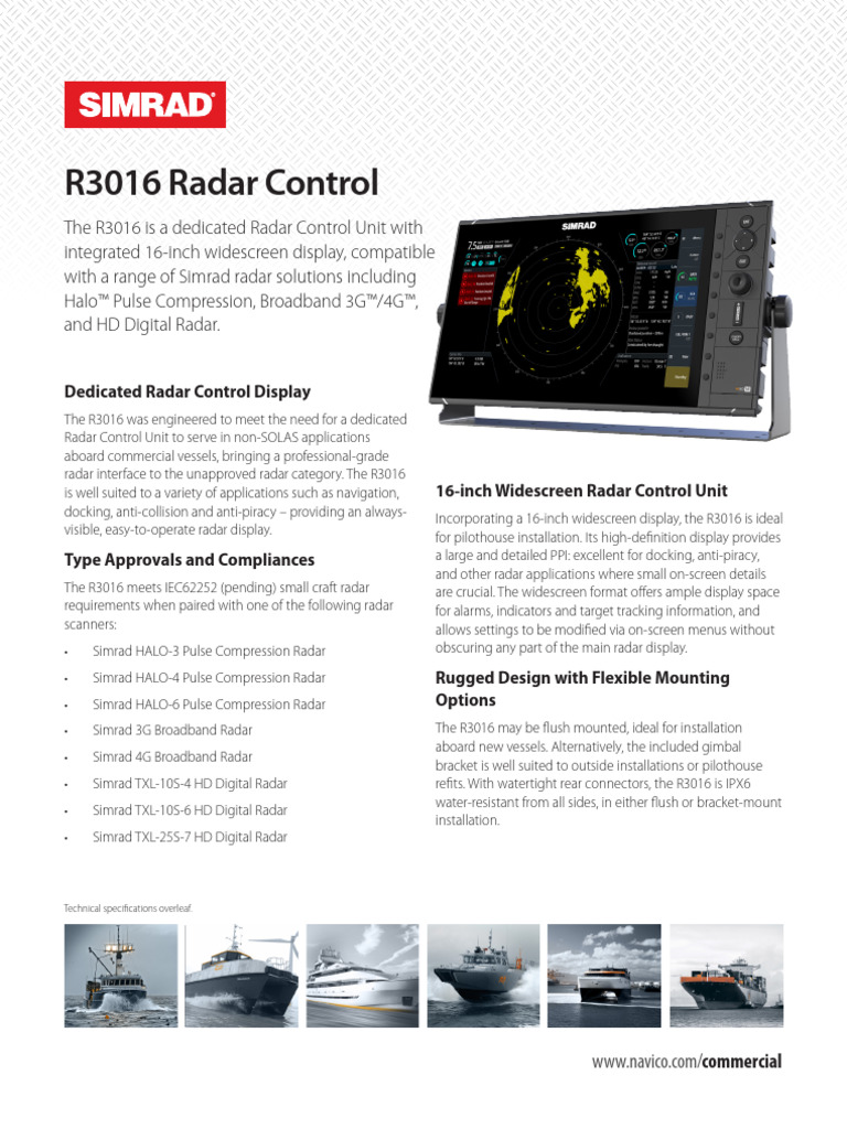 Simrad R3016 Radar Control Unit Overview | PDF | Radar | Hdmi