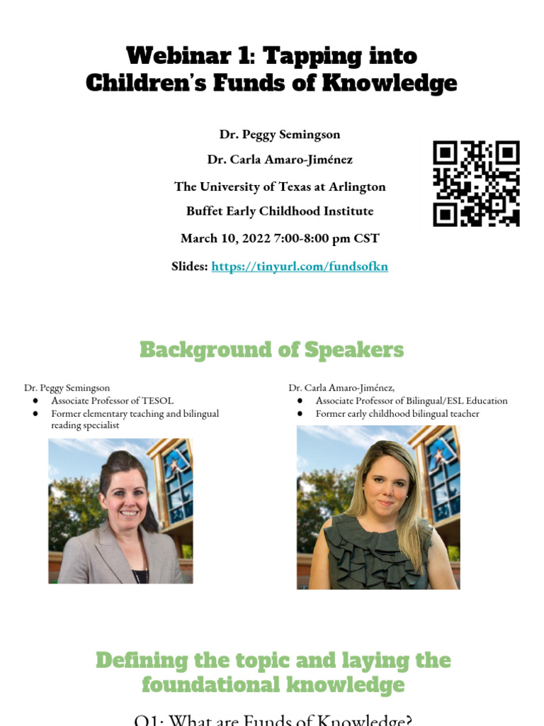 Tapping into Children's Funds of Knowledge | PDF | English As A Second ...