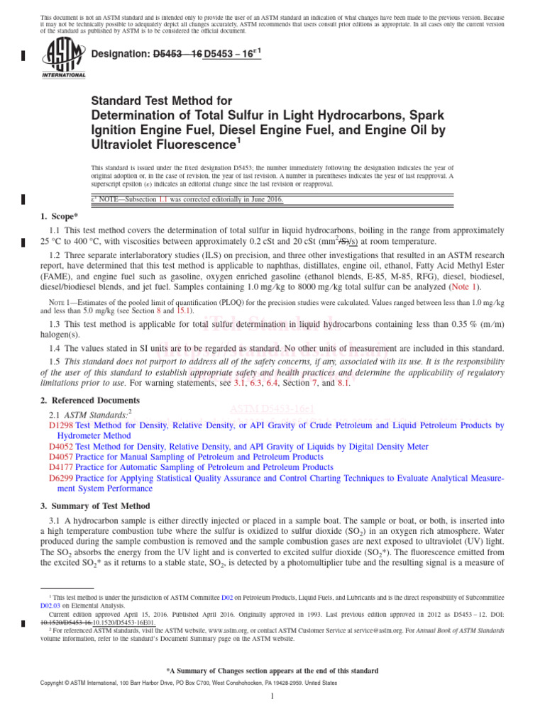 Total Sulfur Testing in Hydrocarbons | PDF | Diesel Fuel | Calibration