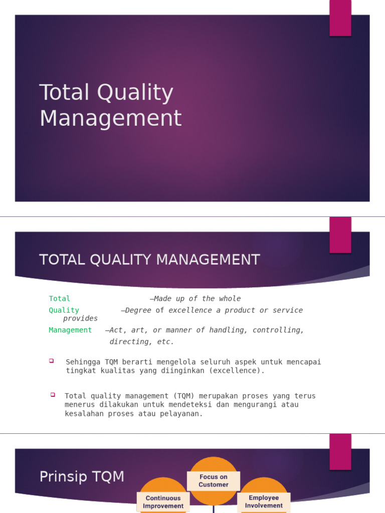 Prinsip Utama Total Quality Management | PDF