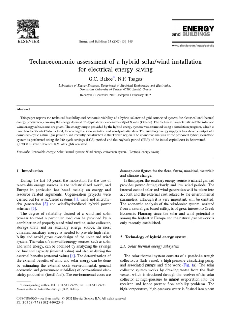 Hybrid Solar/Wind Energy Assessment | PDF | Wind Power | Solar Energy