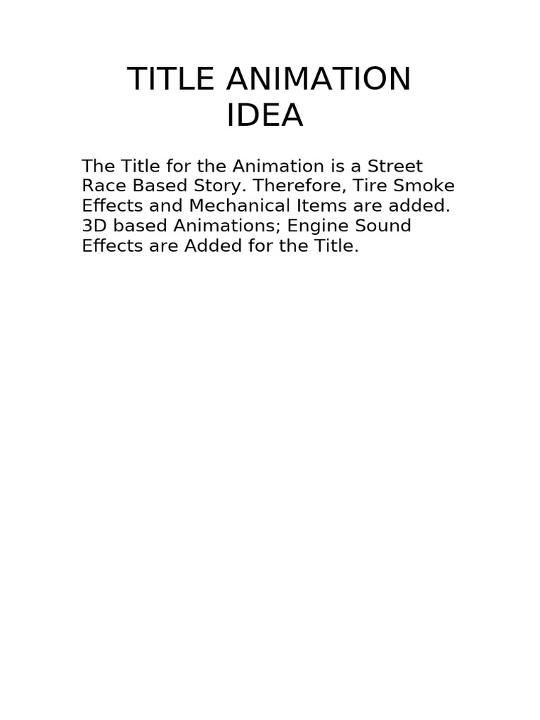 Title Animation Idea | PDF