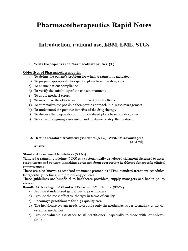 Pharmacotherapeutics Rapid Notes Guide | PDF | Anemia | Myocardial ...