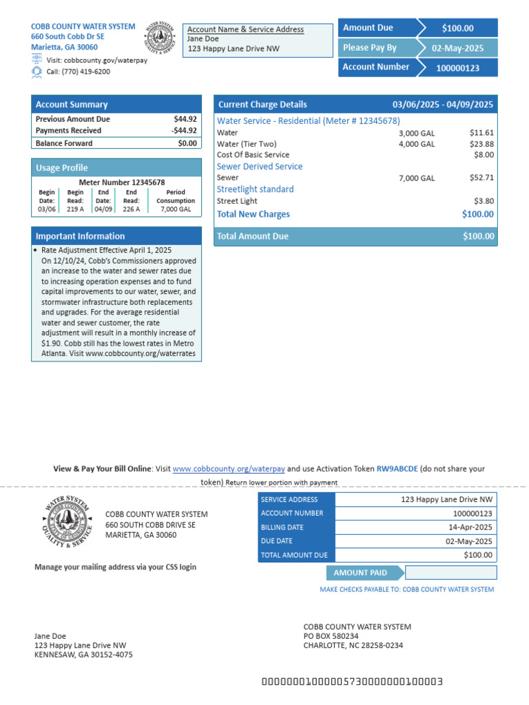 Cobb County Water Bill Overview | PDF | Environmental Engineering ...