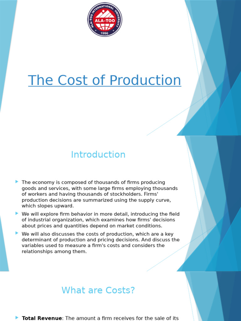 The Cost of Production | PDF | Marginal Cost | Average Cost
