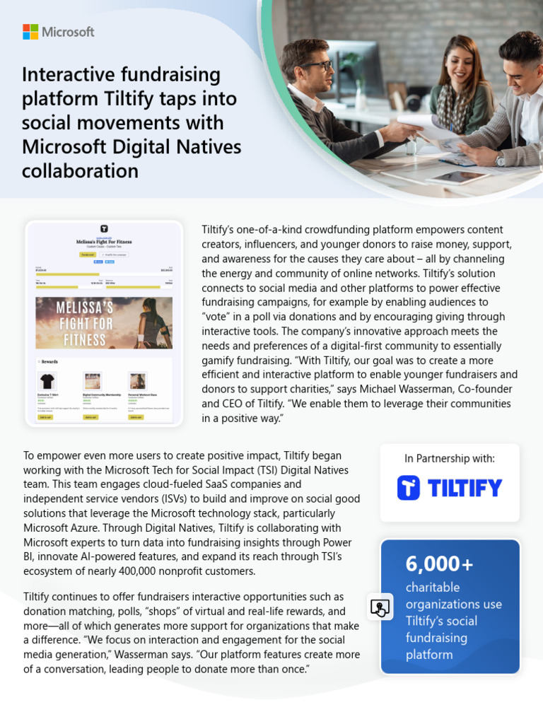 Tiltify: Interactive Fundraising Innovation | PDF | Fundraising | Microsoft
