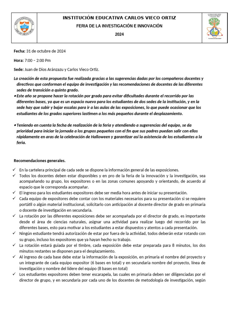 Feria de La Investigación y La Innovación 2024 | PDF | Aprendizaje