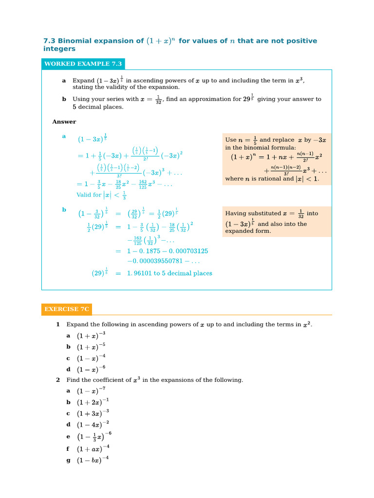 Binomial Expansion Question | PDF
