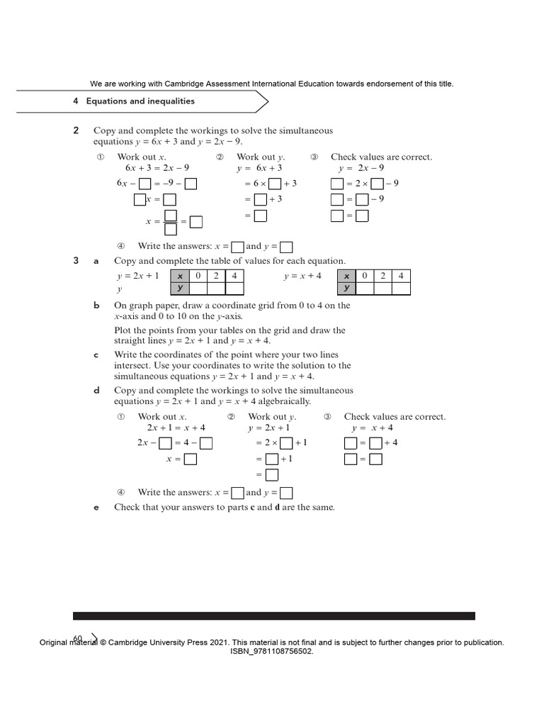 Solving Simultaneous Equations Guide | PDF | Equations | Mathematics