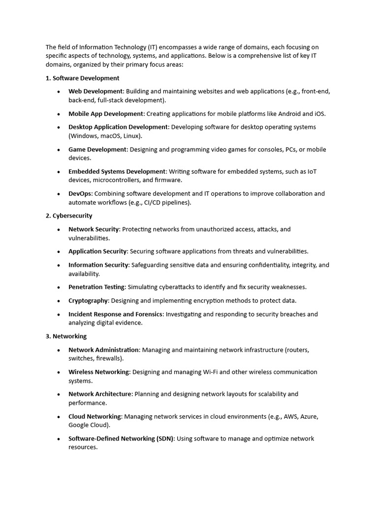 Key Domains in Information Technology | PDF | Security | Computer Security