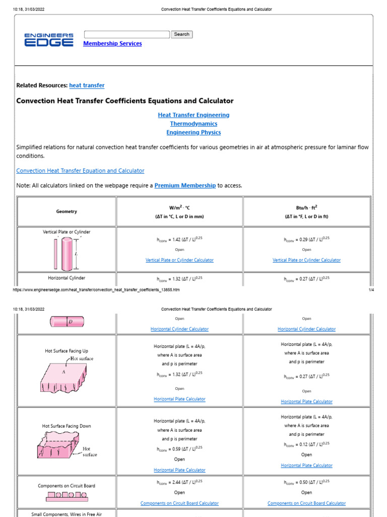 Convection Heat Transfer Coefficients Guide | PDF | Heat Transfer | Heat