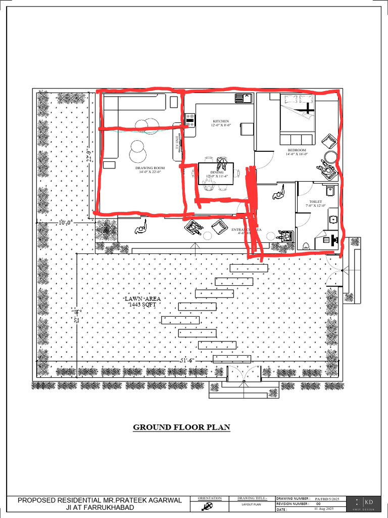 Ground Floor Layout Plan for Residence | PDF