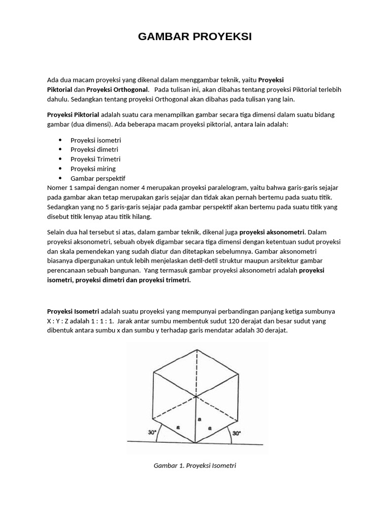 Proyeksi Isometri, Dimetri, dan Trimetri | PDF