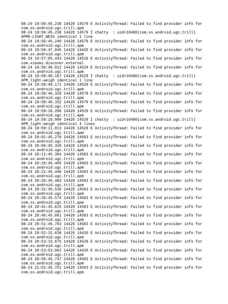 APM Provider Info Errors in Trill App | PDF | Computer Programming ...