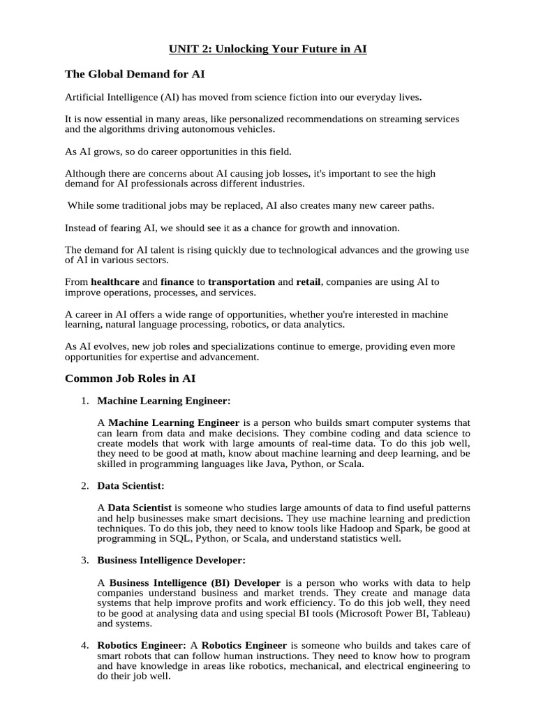 Essential Skills for AI Careers | PDF | Artificial Intelligence ...