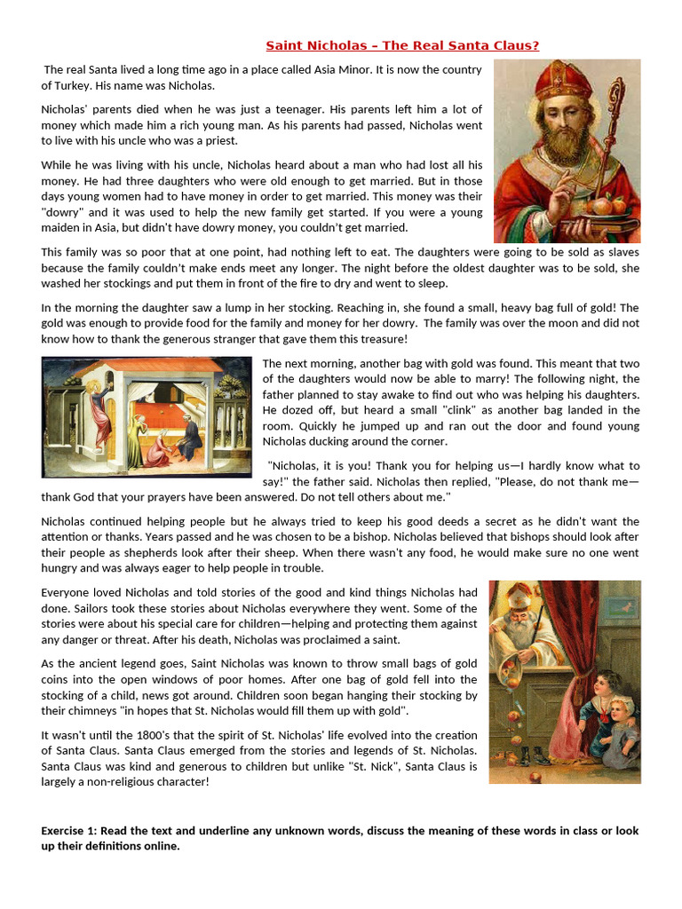 The True Story of Saint Nicholas | PDF | Santa Claus