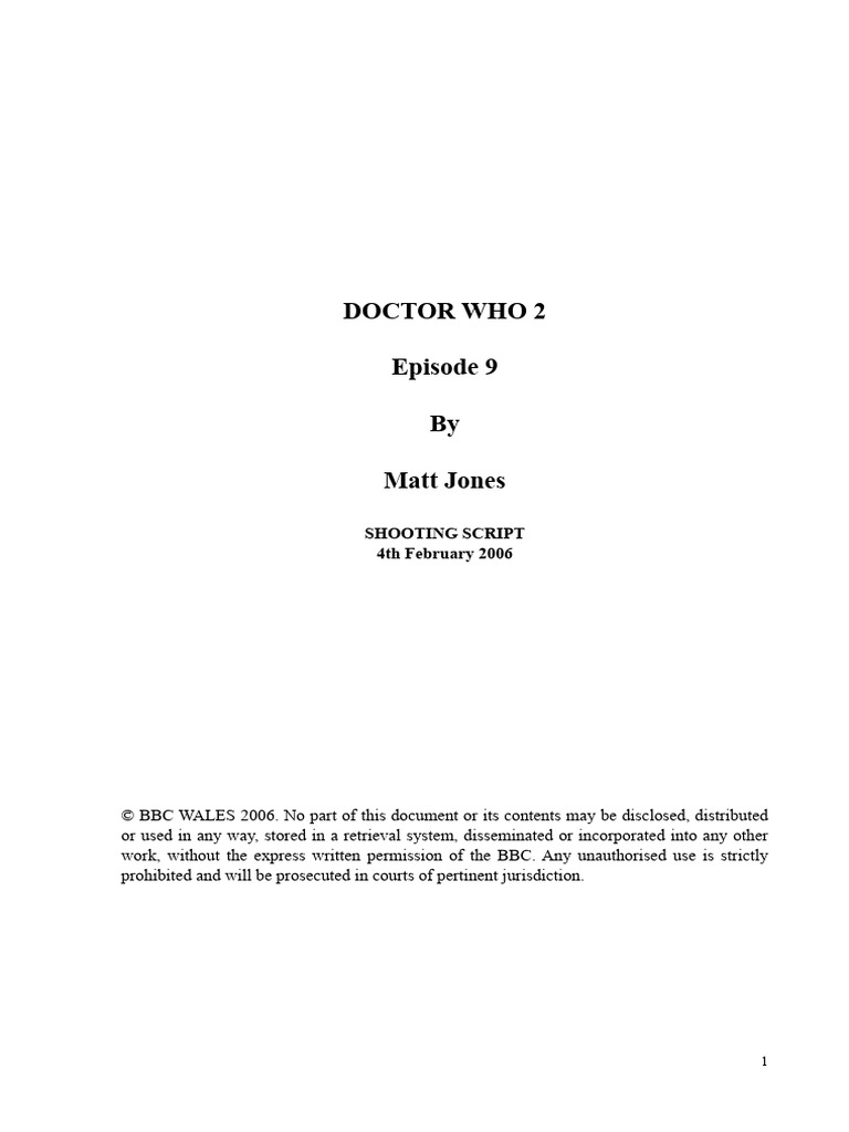 Doctor Who Episode 9 Shooting Script | PDF