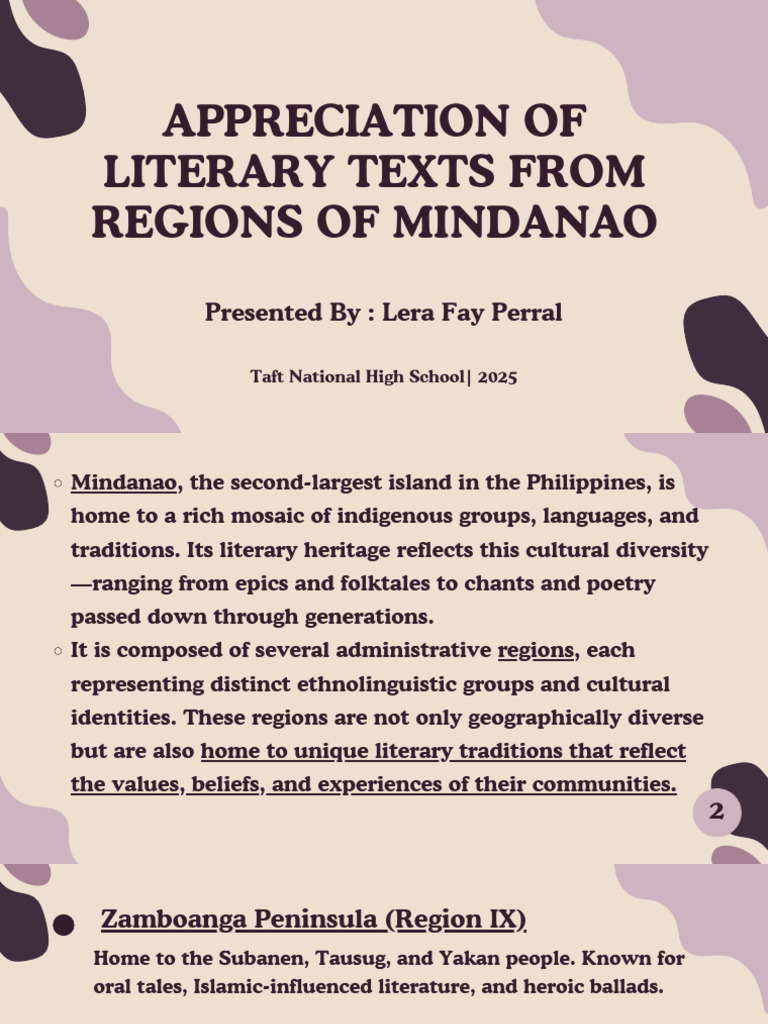 Mindanao's Diverse Literary Heritage | PDF | Ethnicity | Oral Tradition