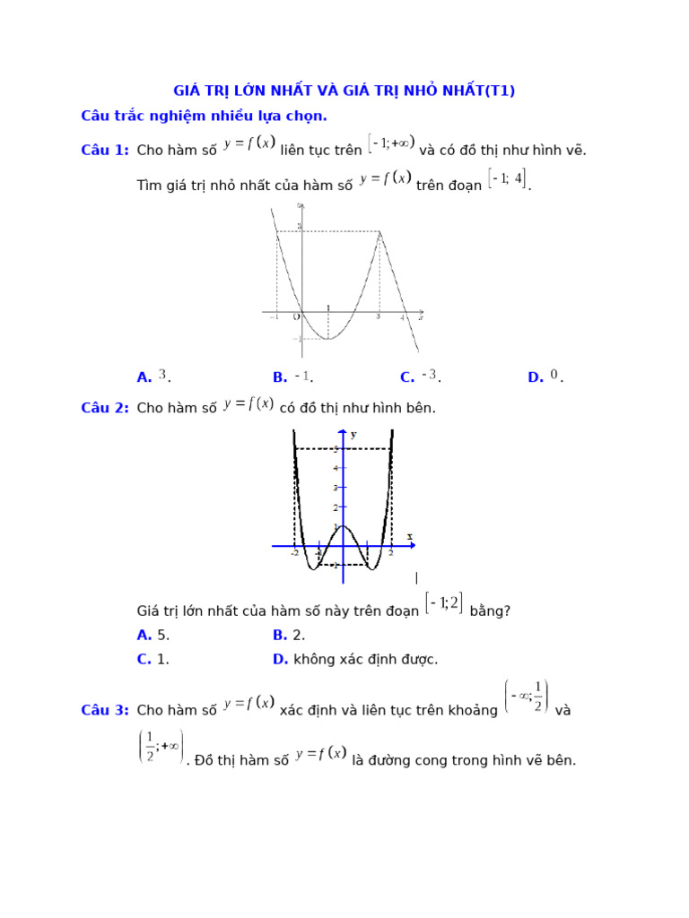 Bài 3. GTLN Và GTNN | PDF