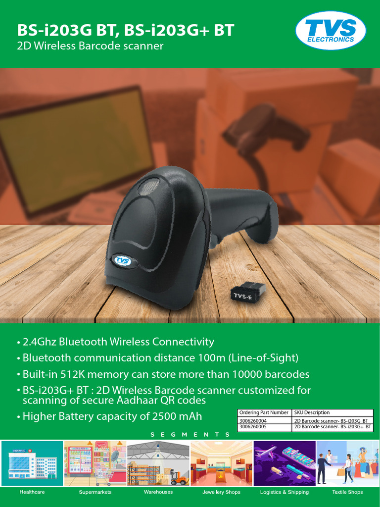 BS-i203G BT Wireless Barcode Scanner | PDF | Barcode | Image Scanner
