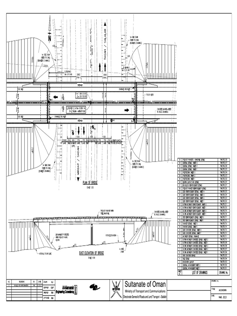 Taqah-Mirbat Road Flyover Plans | PDF | Civil Engineering | Structural ...