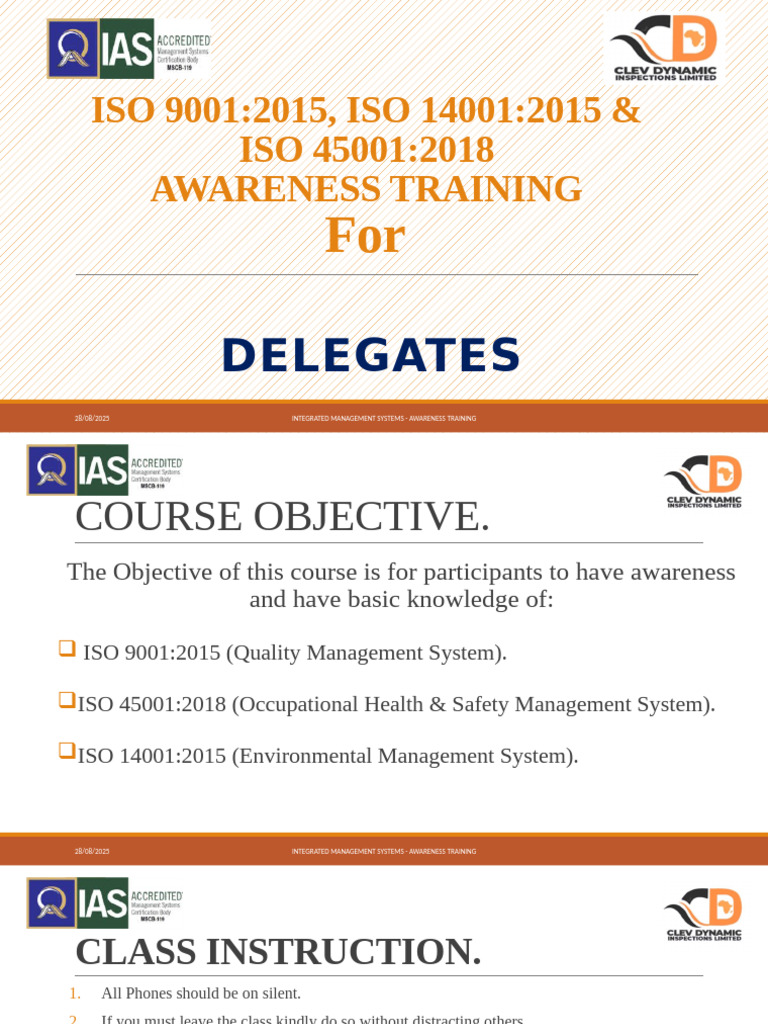 ISO Awareness Training Overview | PDF | Quality Management | Audit