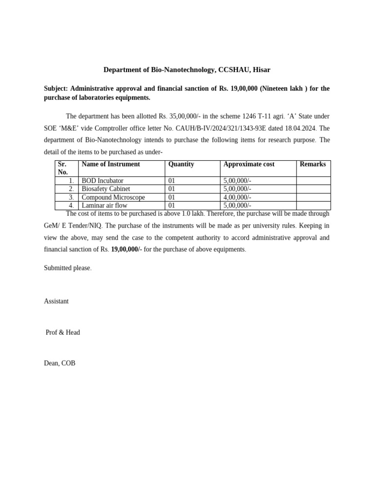 Adm. Approval & Fin. Sanction | PDF
