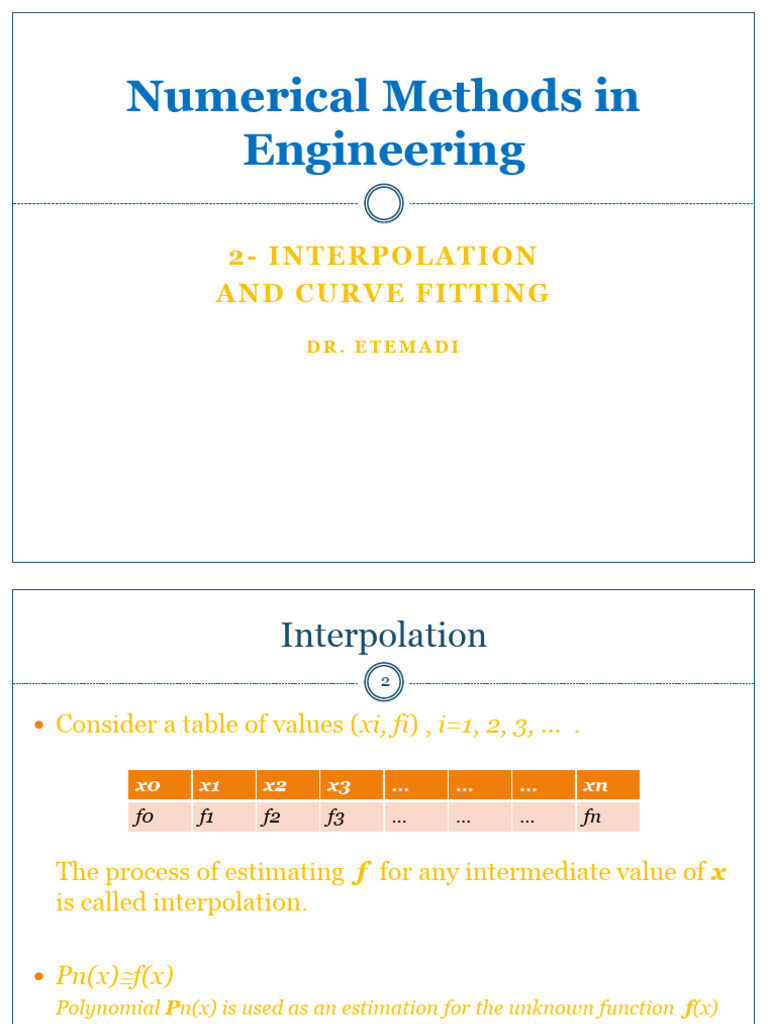 Interpolation and Curve Fitting Methods | PDF | Interpolation | Spline ...