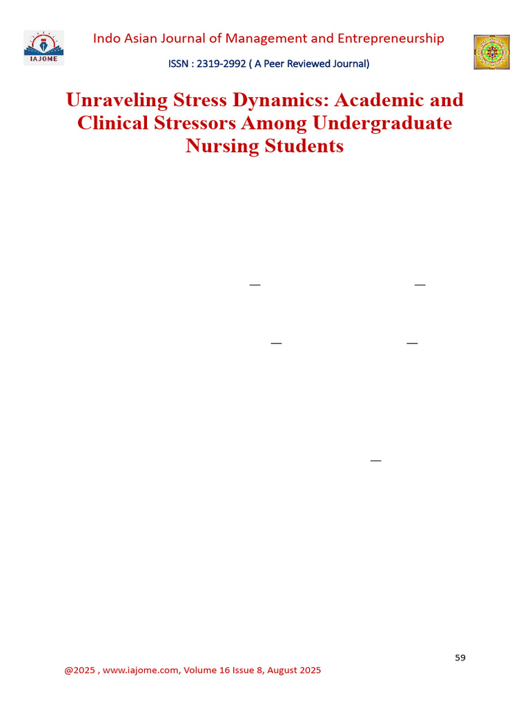 Unraveling Stress Dynamics Academic and Clinical Stressors Among ...