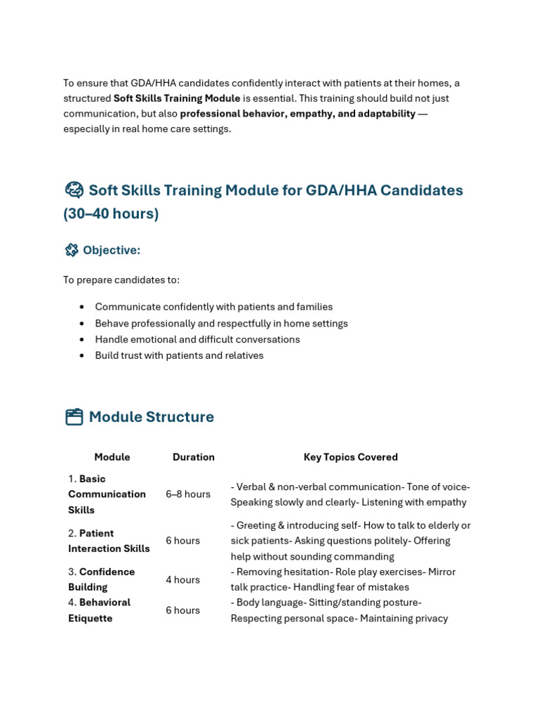 Soft Skills Training Module | PDF