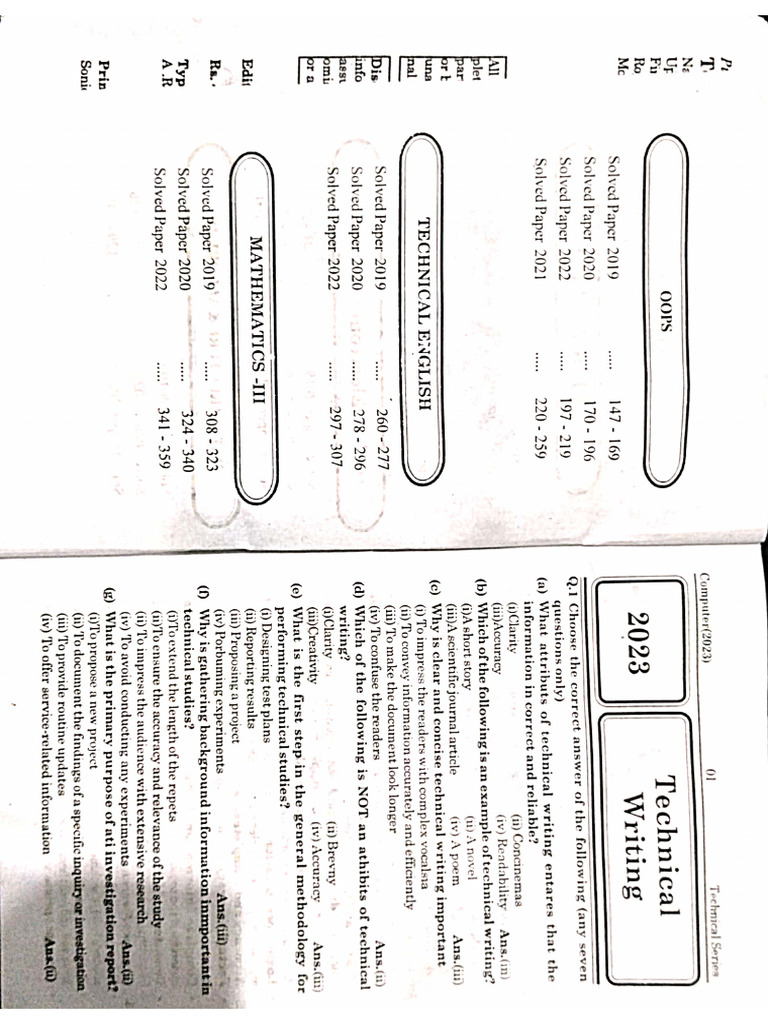 2023 Pyq All Subjects | PDF