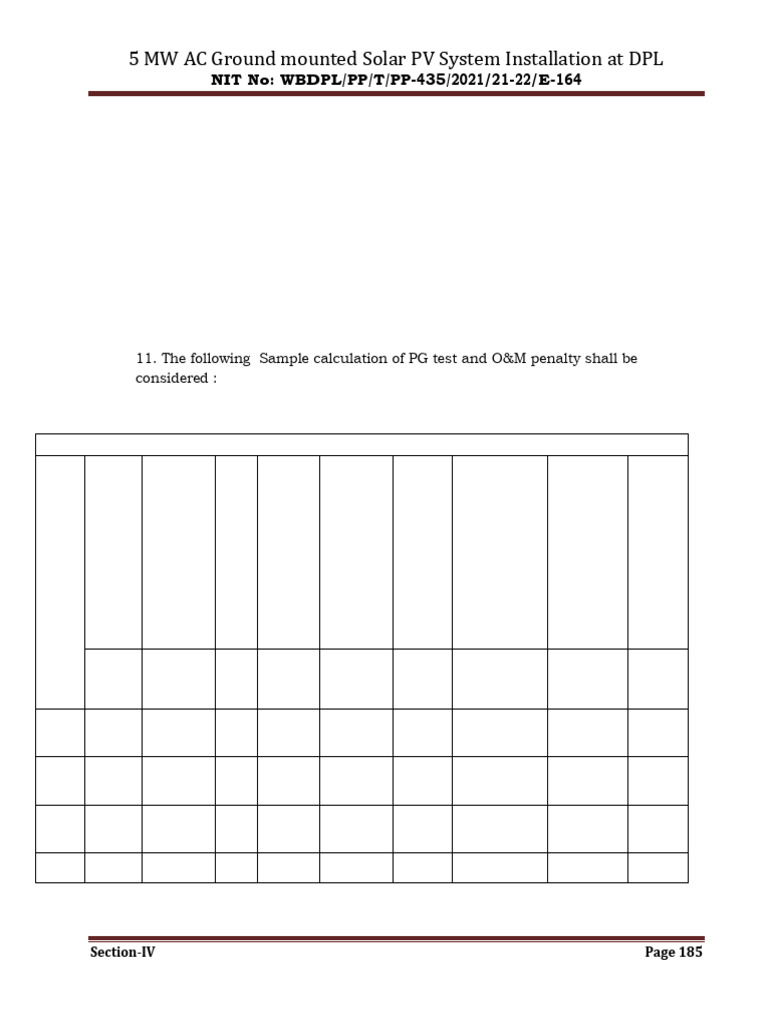 DPL 5 MW Solar Phase II EPC West Bengal Dec 2021 185 | PDF | Sun ...